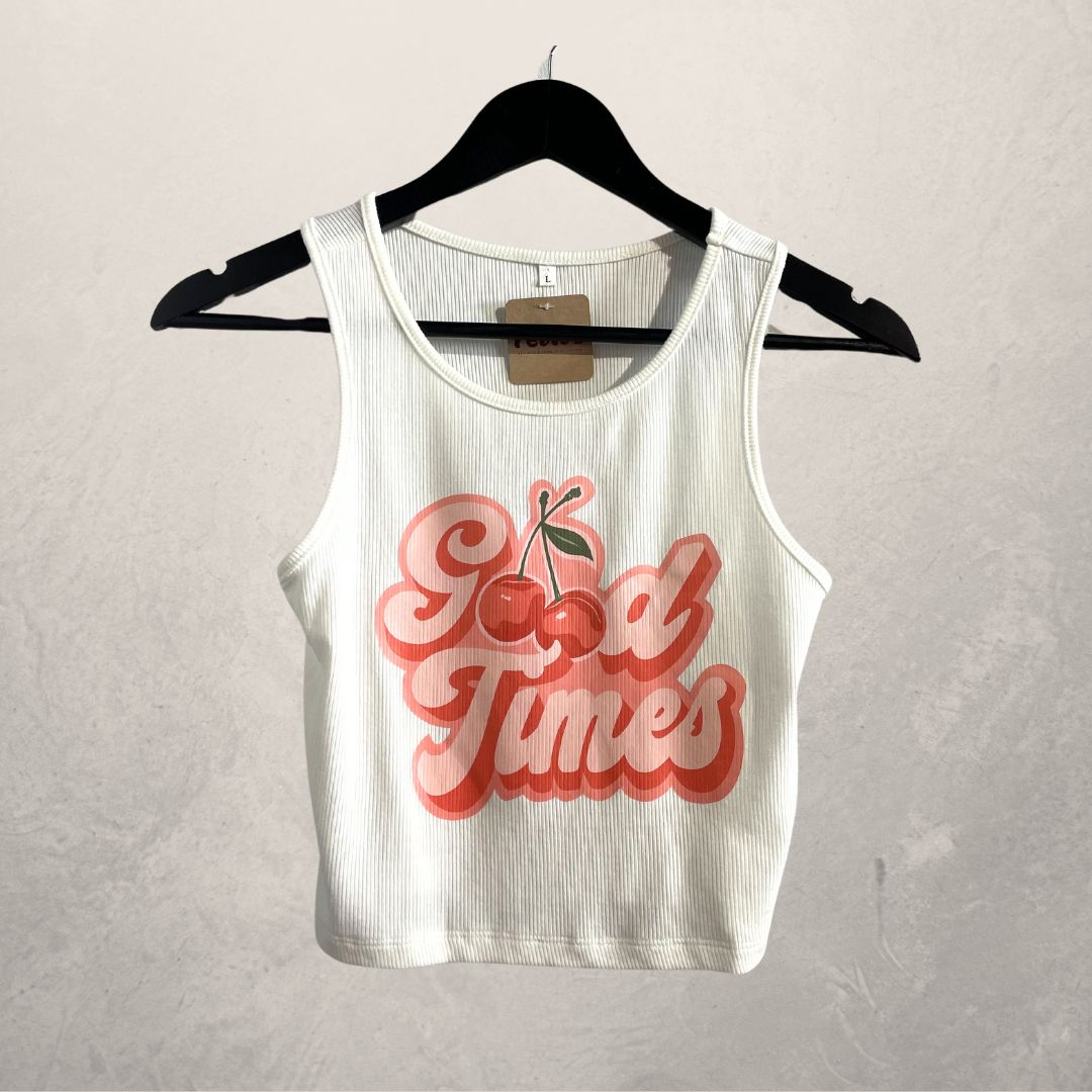 Good Times white baby tee M/L