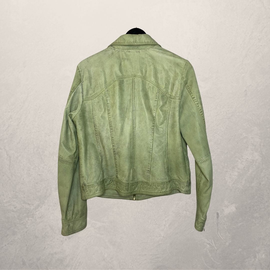 Goosecraft lichtgroene leren jas XL