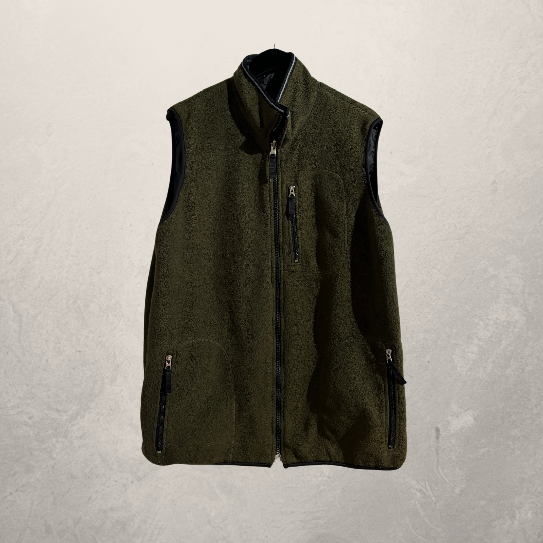 Groen fleece vest L