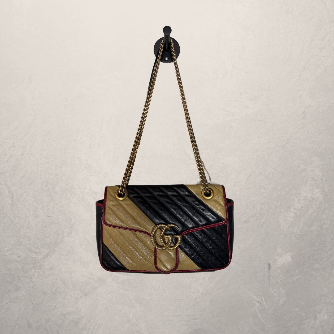 Gucci 3-coloured Marmont bag w/ gold hardware - by Romae Studios