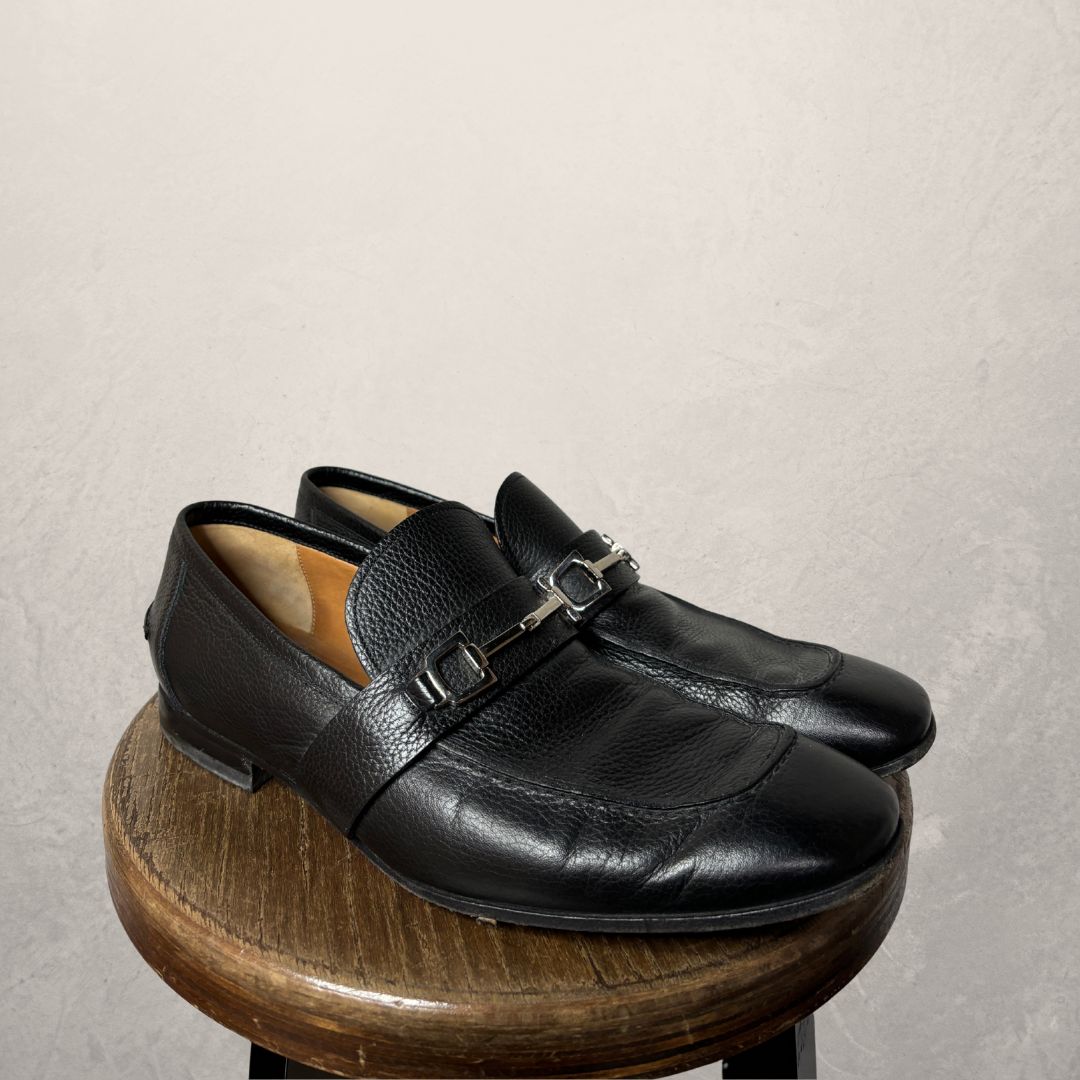 Gucci black leather loafers 40/41