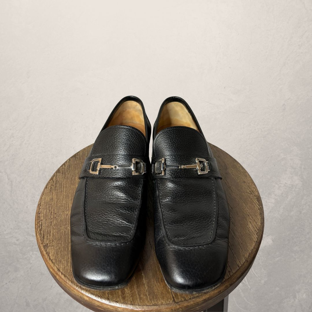 Gucci black leather loafers 40/41
