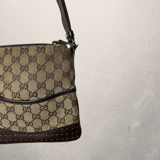 Gucci brown monogram crossbody bag OS