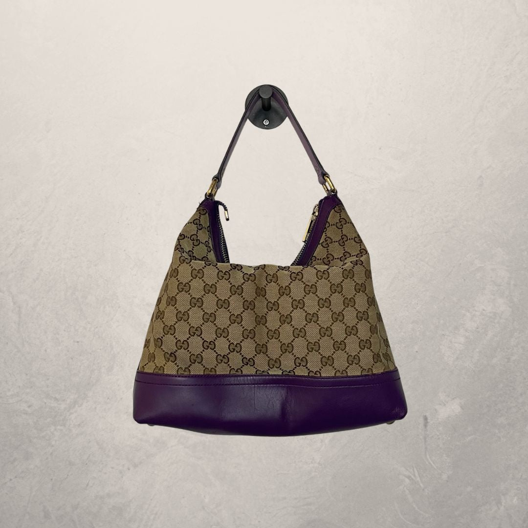 Gucci brown/purple canvas shoulderbag - by Romae Studios