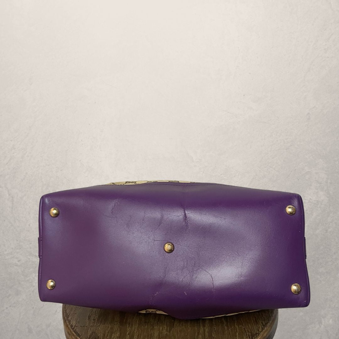 Gucci brown/purple canvas shoulderbag - by Romae Studios