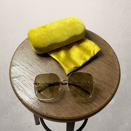 Gucci gold big horsebit sunglasses (w/case)