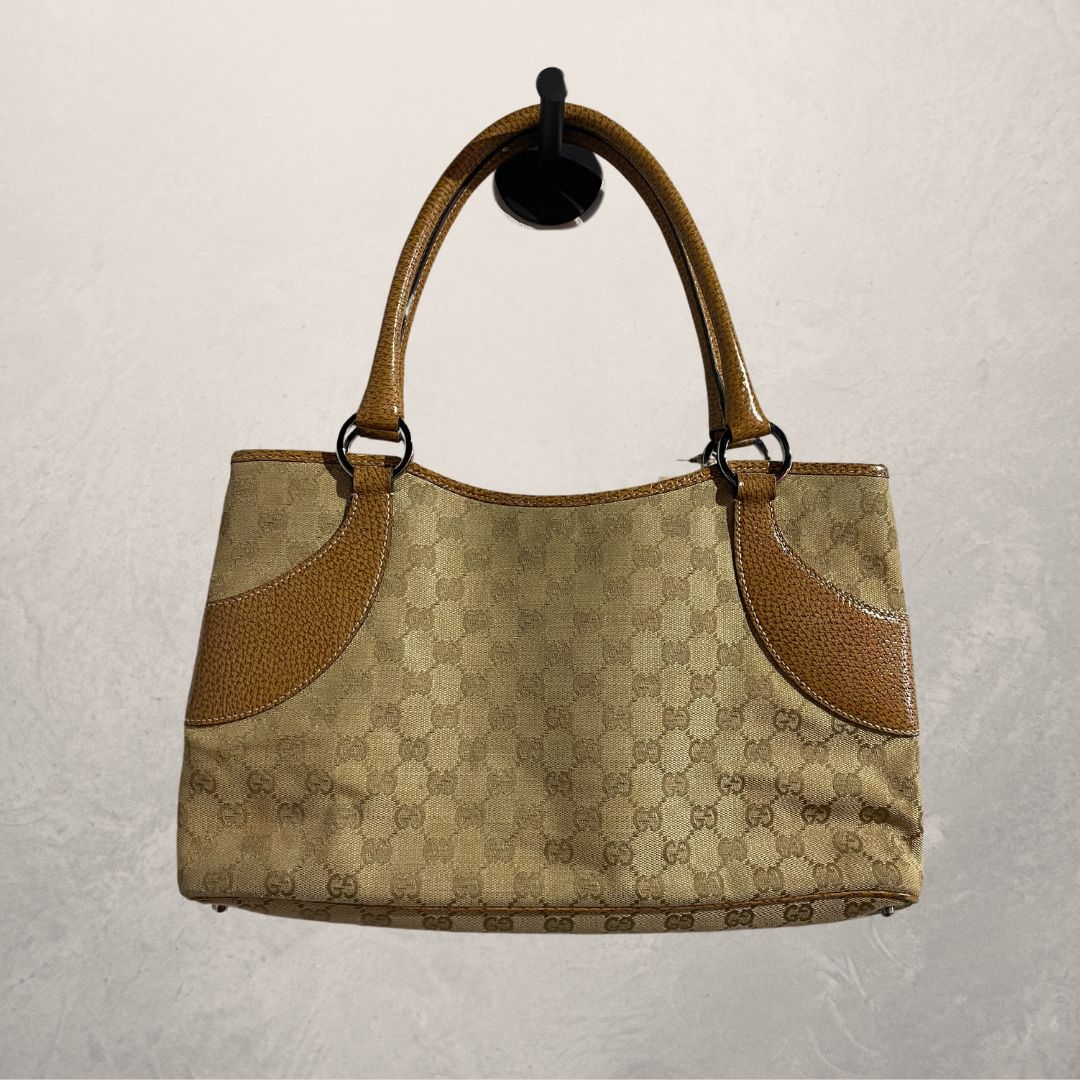 Gucci - issima beige canvas leather bag