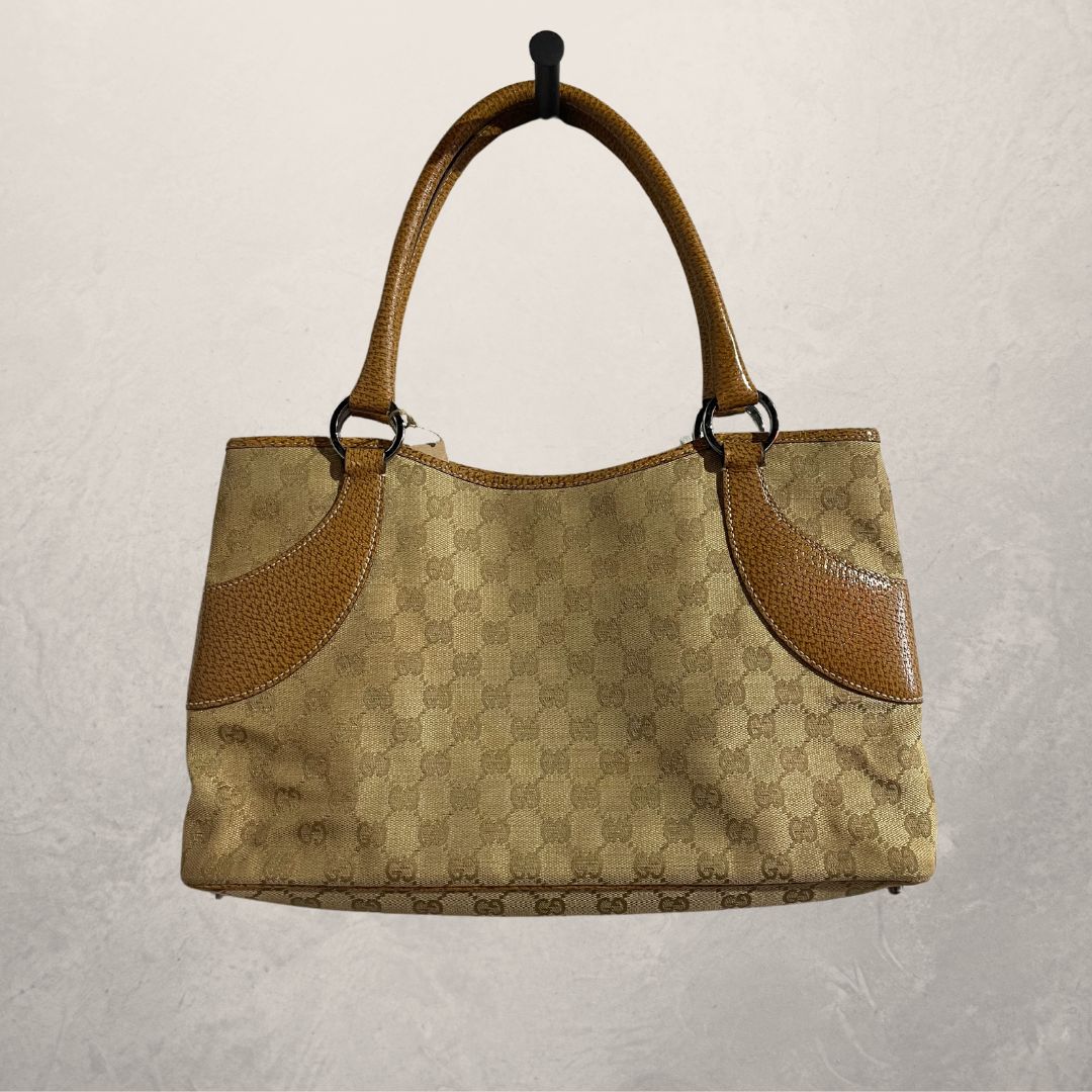 Gucci - issima beige canvas leather bag