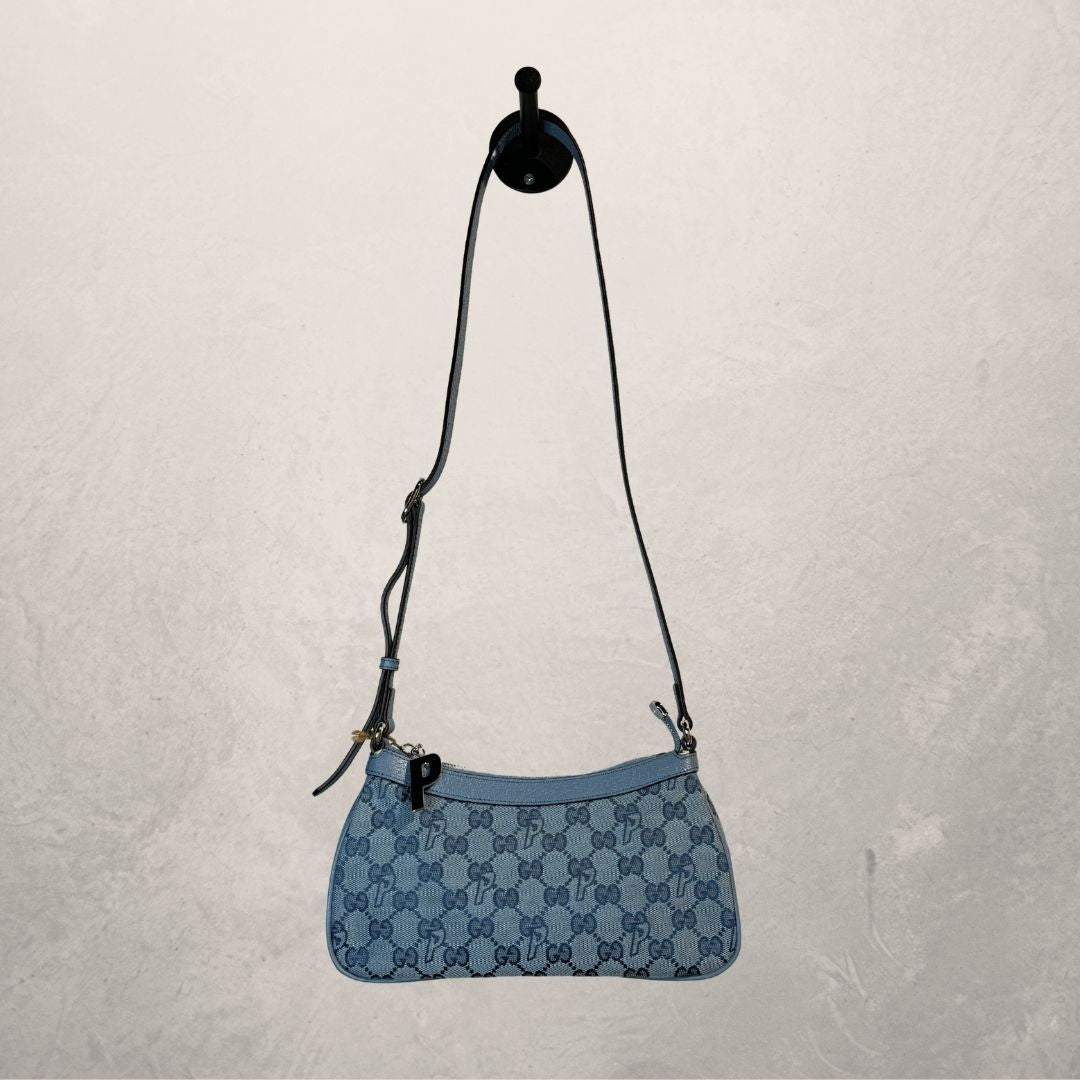 Gucci x Palace lightblue GG canvas crossbody bag- by Romae Studios