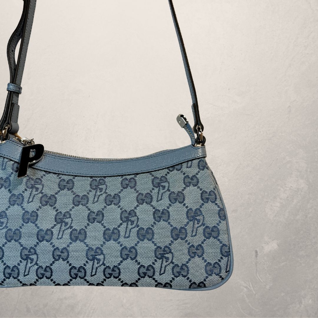 Gucci x Palace lightblue GG canvas crossbody bag- by Romae Studios