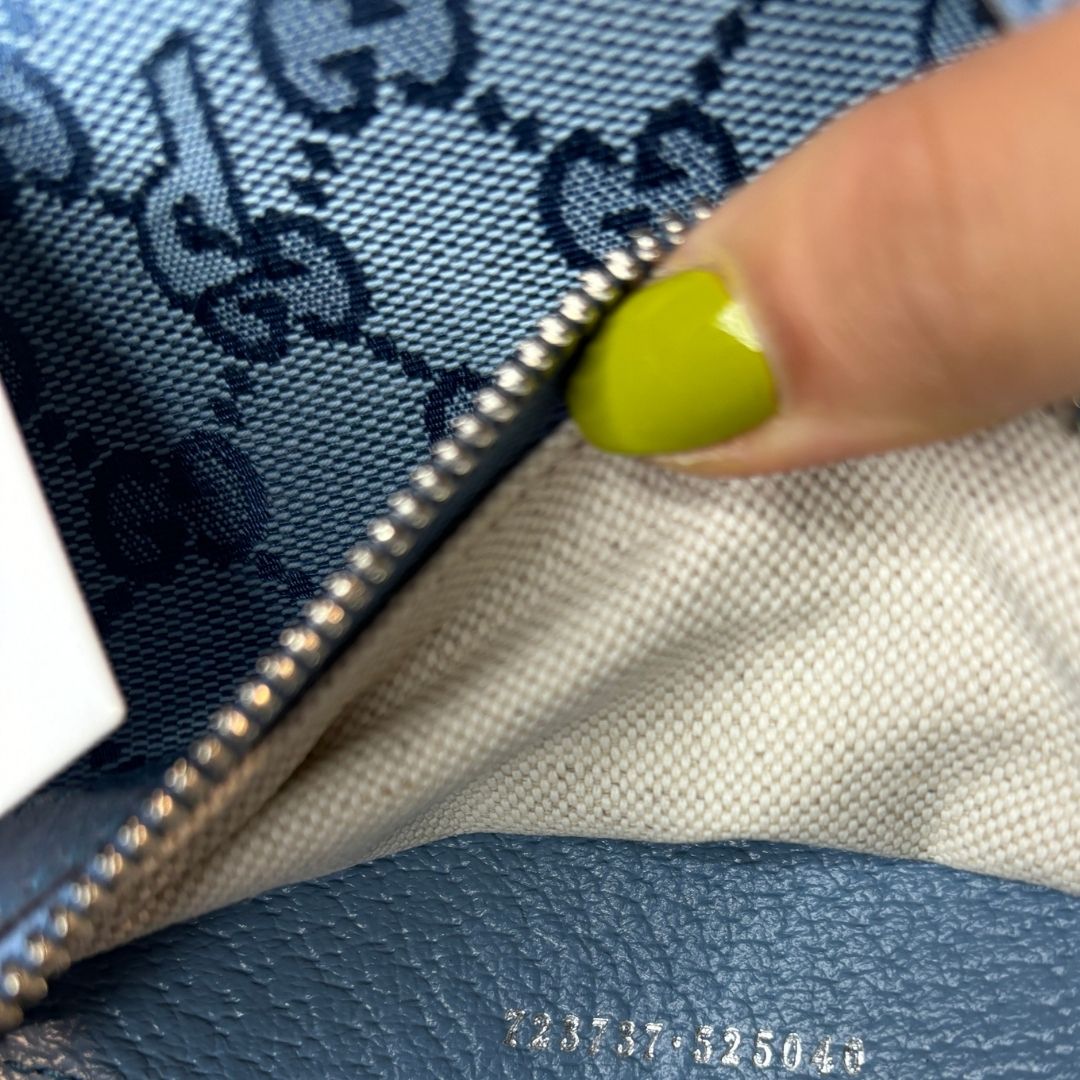 Gucci x Palace lightblue GG canvas crossbody bag- by Romae Studios
