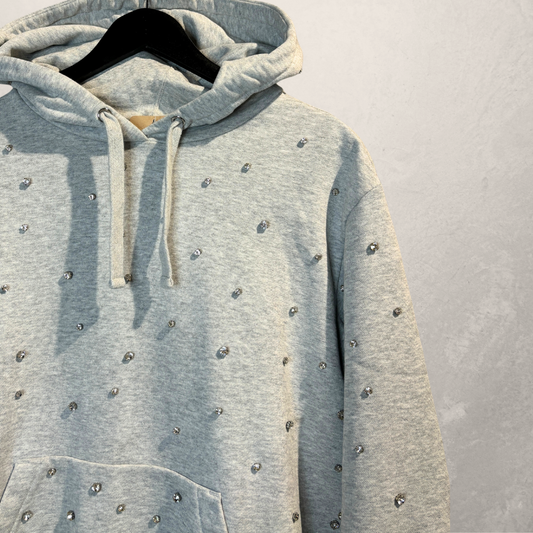 H&M X Giambattista Valli grey studded hoodie L