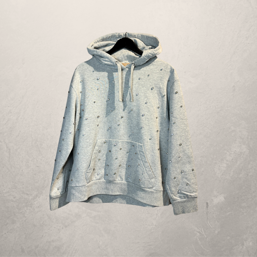 H&M X Giambattista Valli grey studded hoodie L