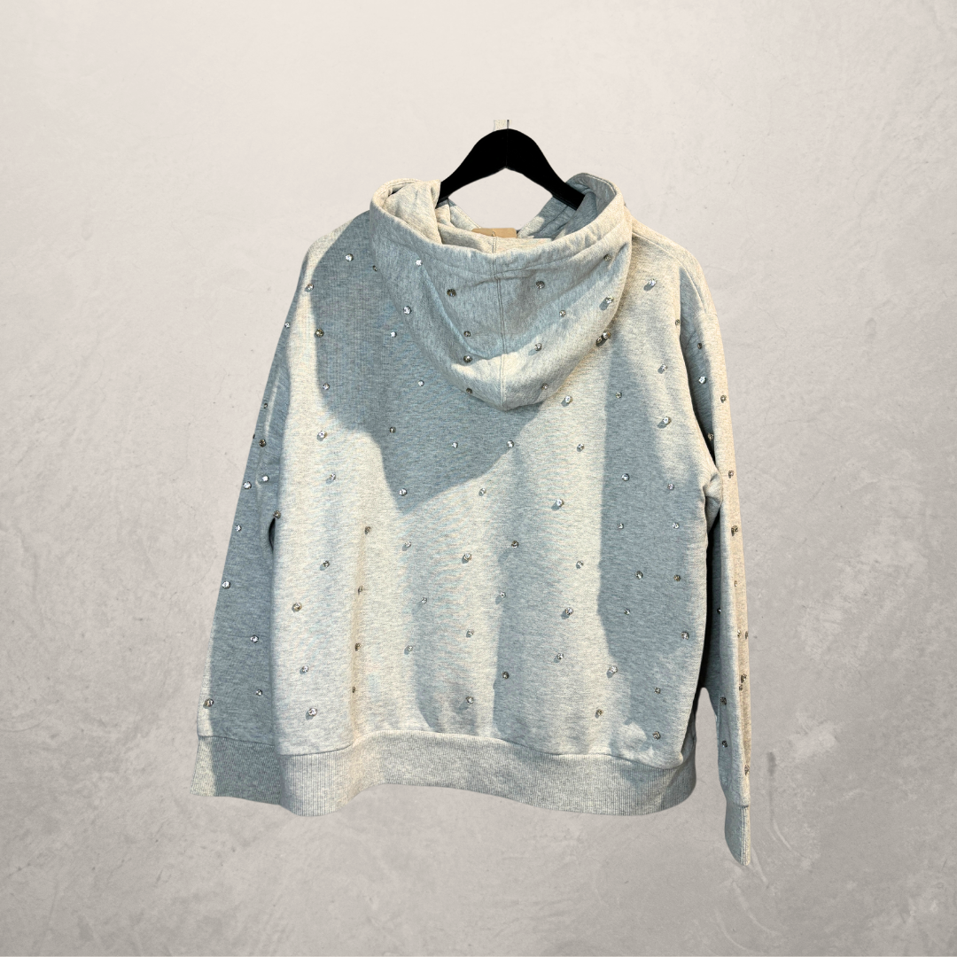 H&M X Giambattista Valli grey studded hoodie L