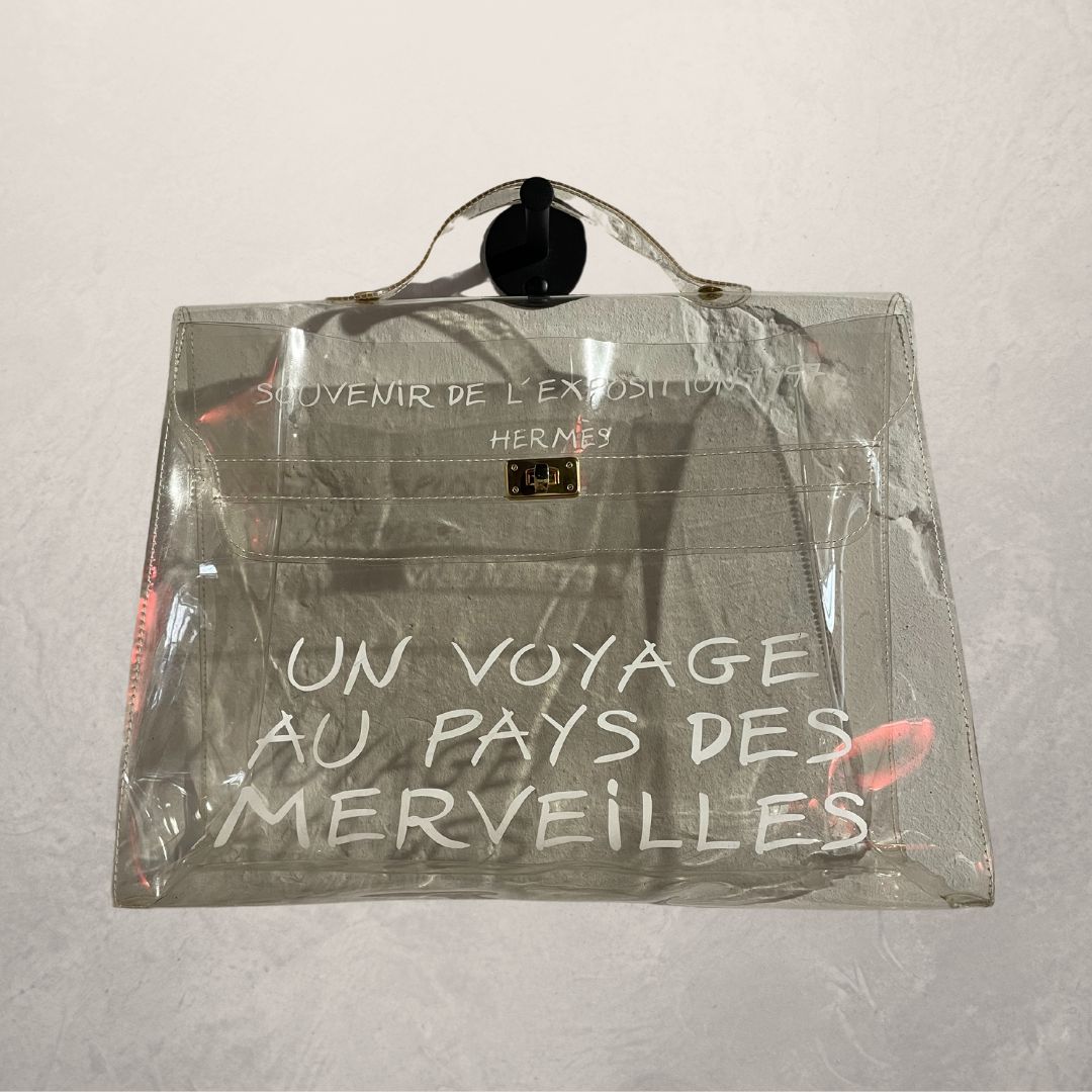 Hermes vinyl Kelly 1997 vergulde handtas