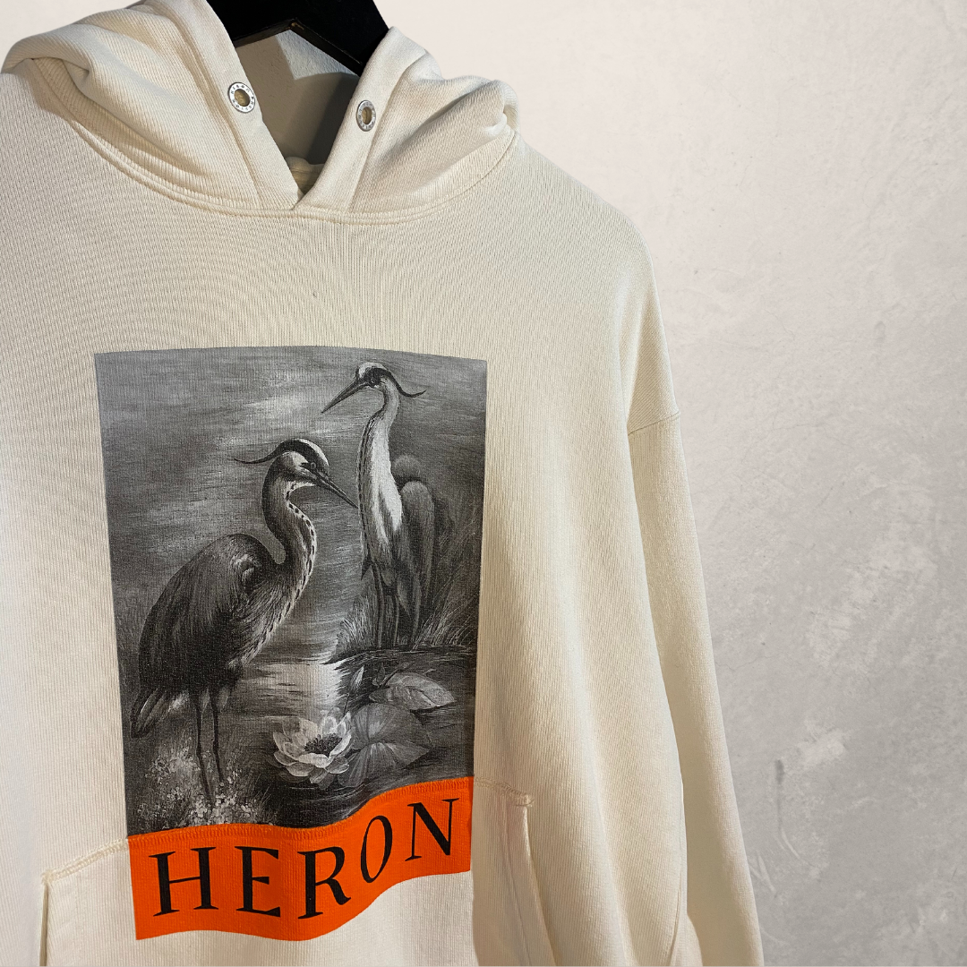 Heron Preston white crain graphic hoodies M/L