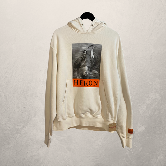 Heron Preston white crain graphic hoodies M/L