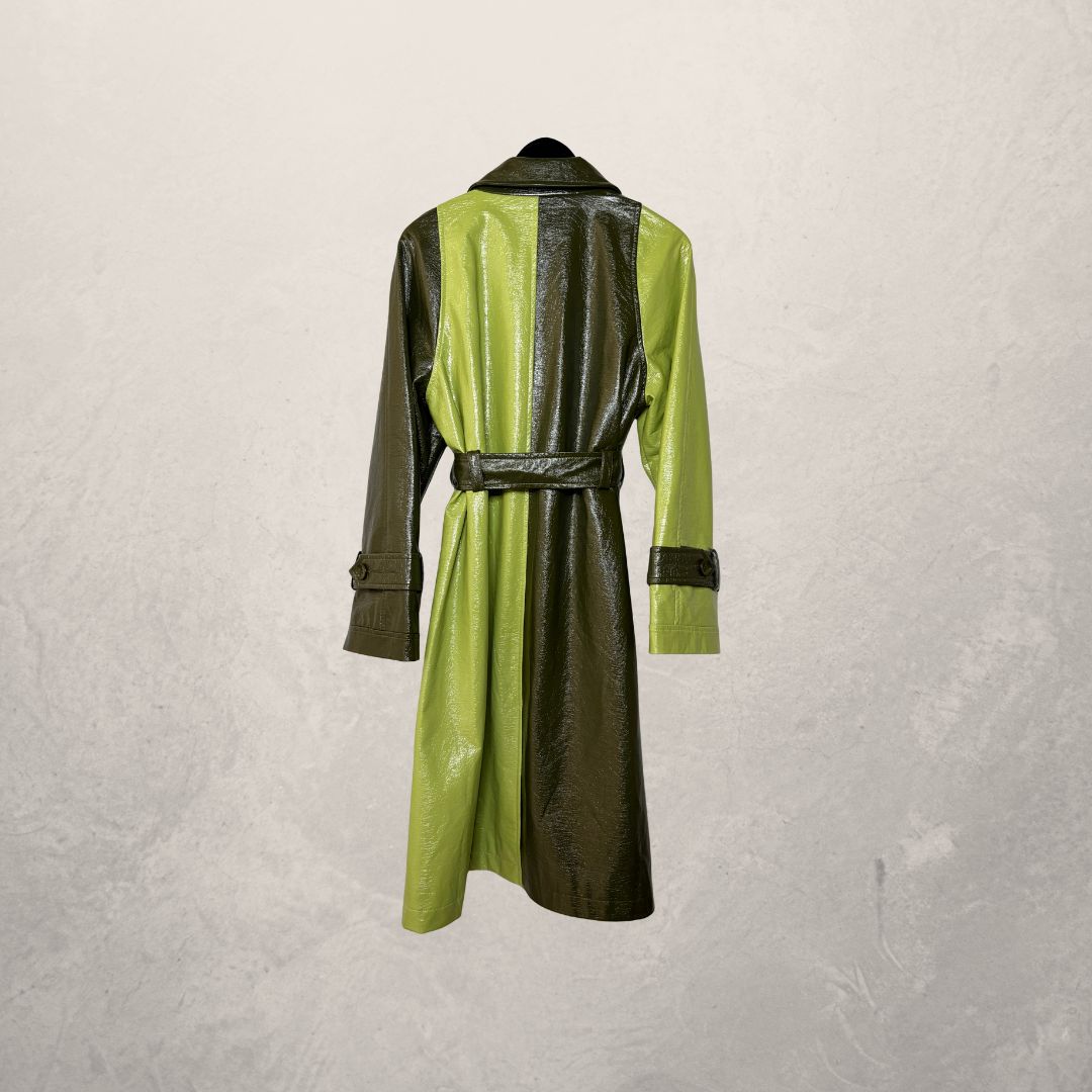 Hosbjerg groene panneled imitatieleren jas S/M