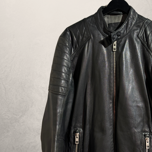 Hugo Boss black leather jacket M/L