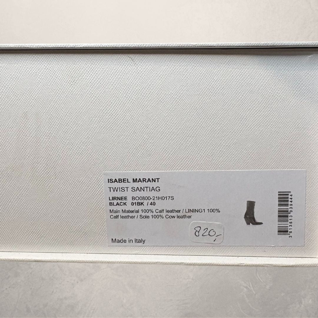 Isabel Marant zwarte leren twist santiag laarzen 40