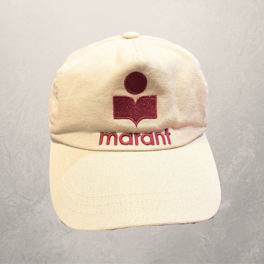 Isabel Marant cream maroon logo tyrony cap