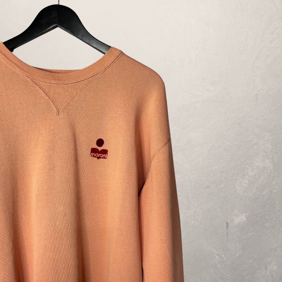 Isabel Marant orange red velvet logo jumper L (good)