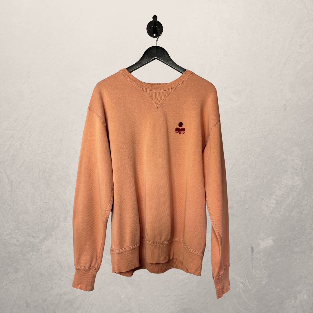 Isabel Marant orange red velvet logo jumper L (good)
