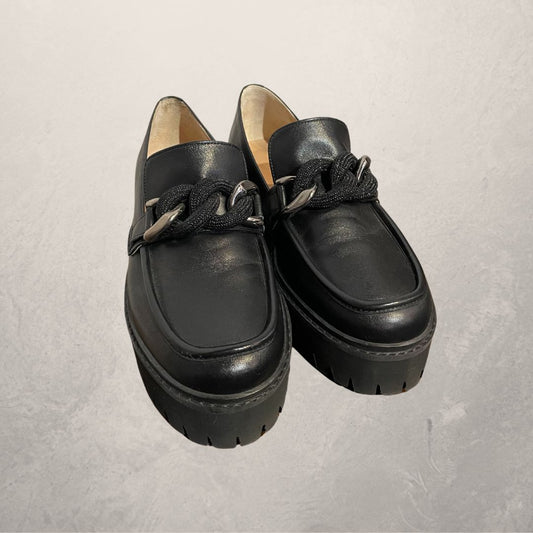 JJ zwart leren loafers 38