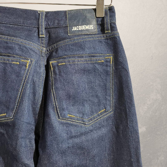 Jacquemus Le Papier dark blue denim pants 34