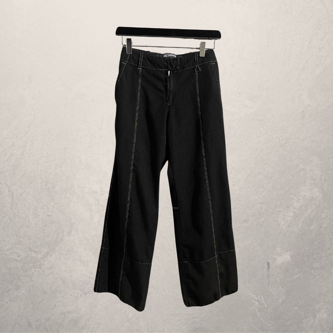 Jacquemus zwarte "Le Raphia" 100% wollen broek 32/34