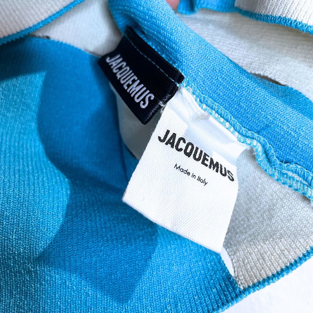 Jacquemus blauwe gebreide crop-top XS