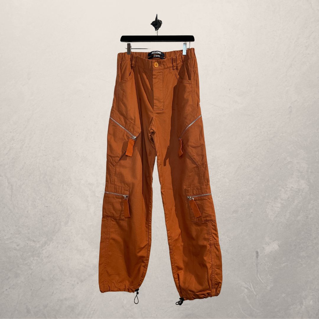 Jacquemus verbrand oranje "Le Papier" cargobroek L/XL