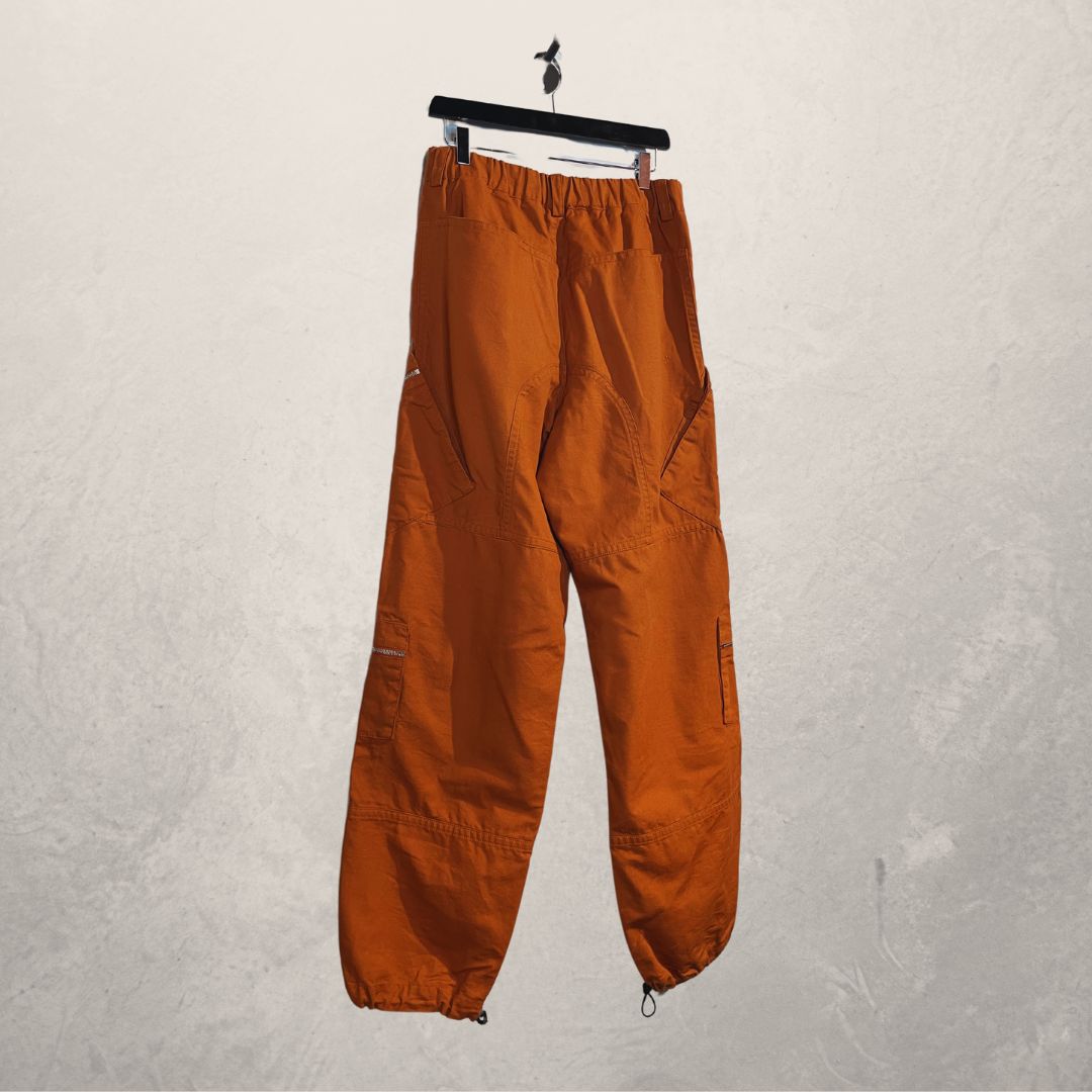 Jacquemus verbrand oranje "Le Papier" cargobroek L/XL