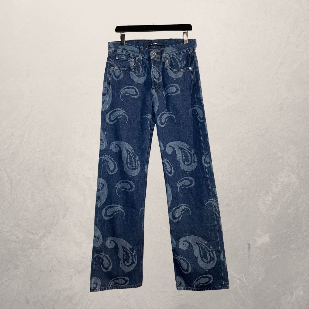 Jacquemus mid blue paisley denim pants US28 EU36