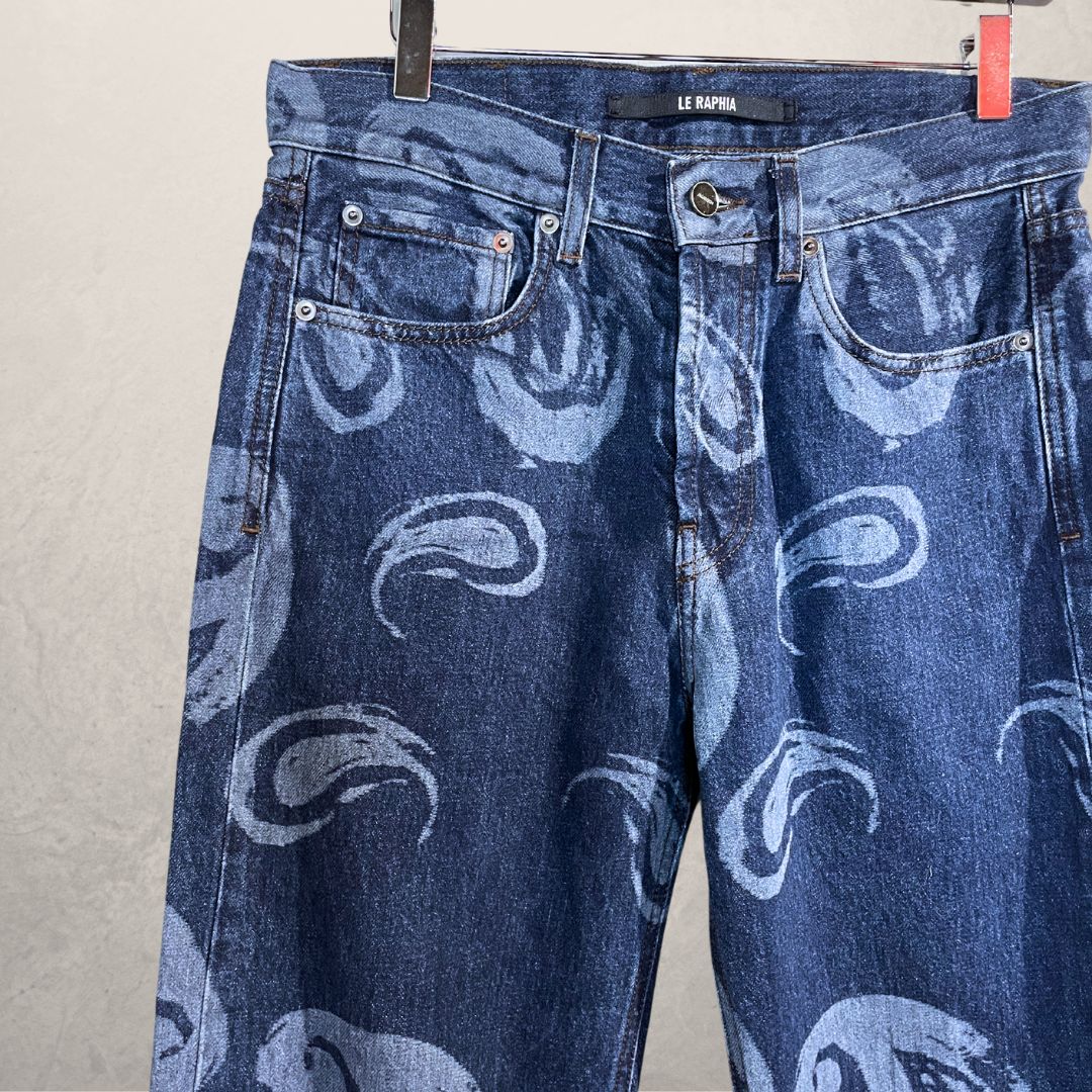 Jacquemus mid blue paisley denim pants US28 EU36