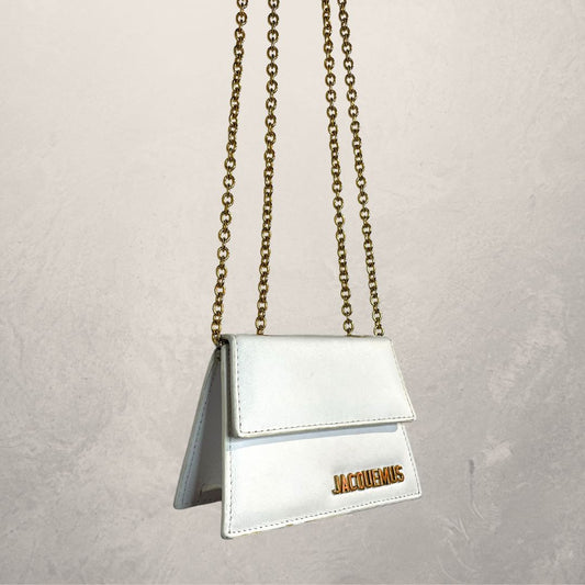 Jacquemus white/gold crossbody bag