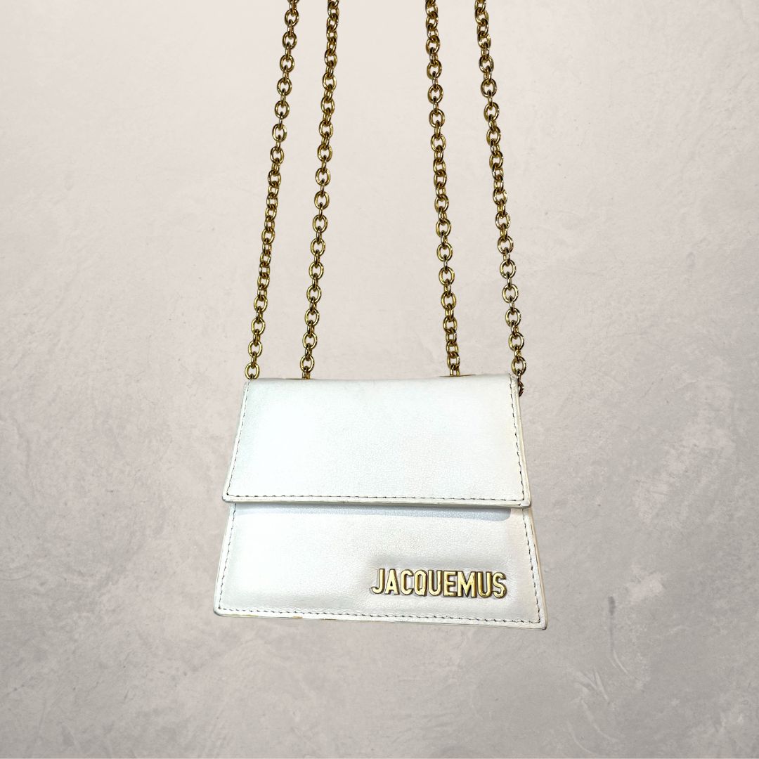 Jacquemus wit/gouden crossbodytas