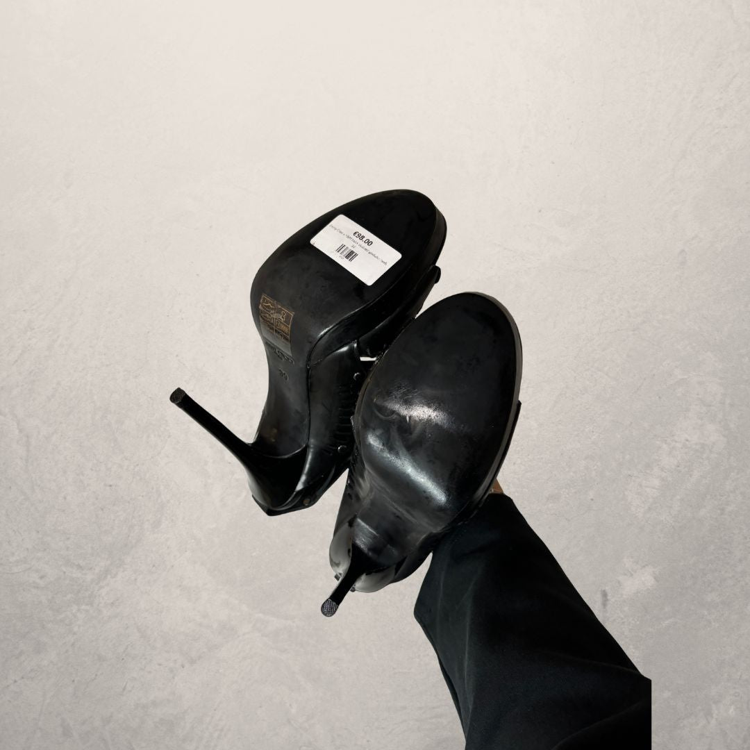 Jimmy Choo x H&M black studded gladiator heels 39