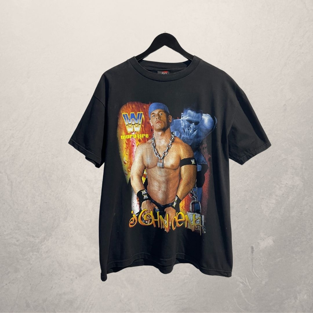 John Cena zwart grafisch vintage t-shirt L