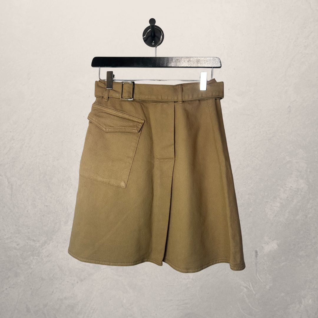 Just Female beige gerokte rok XS