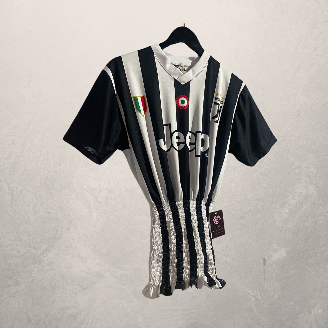 Juventus black/white rouched jersey OS- by @Home_is_a_Runway