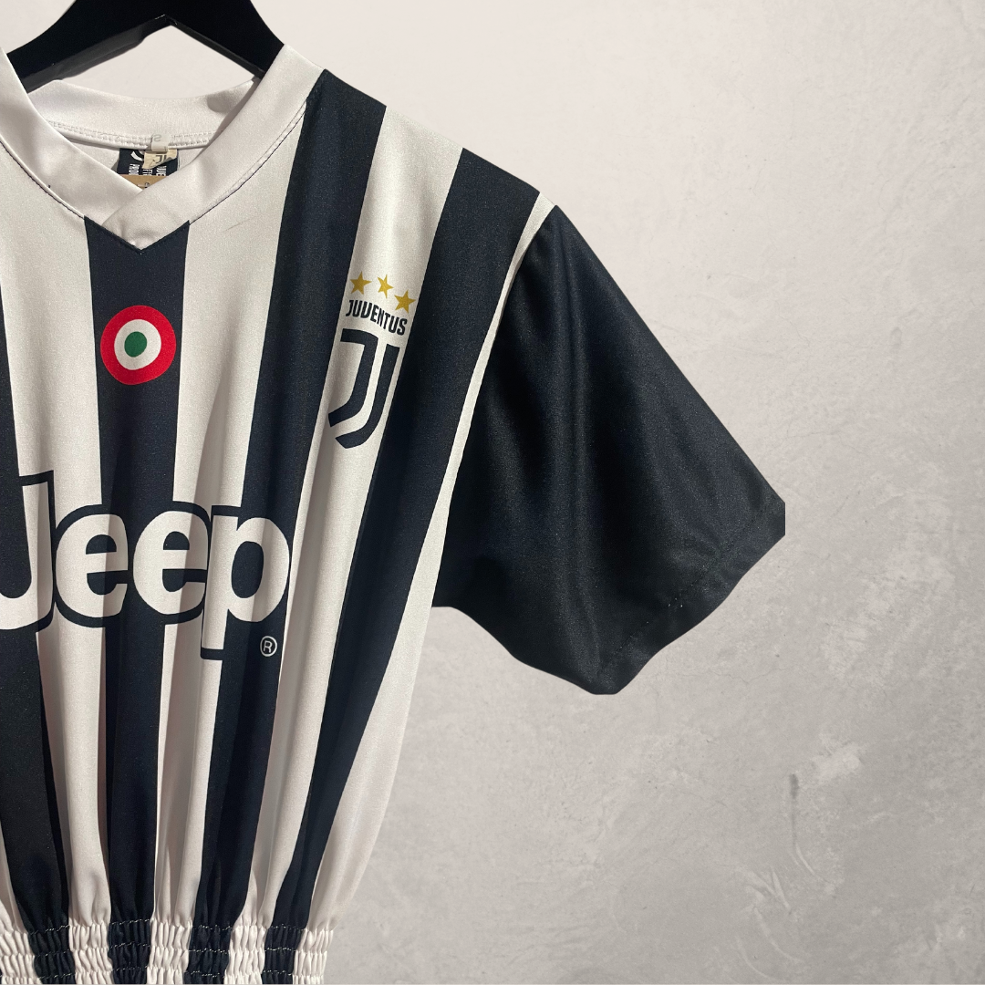 Juventus black/white rouched jersey OS- by @Home_is_a_Runway