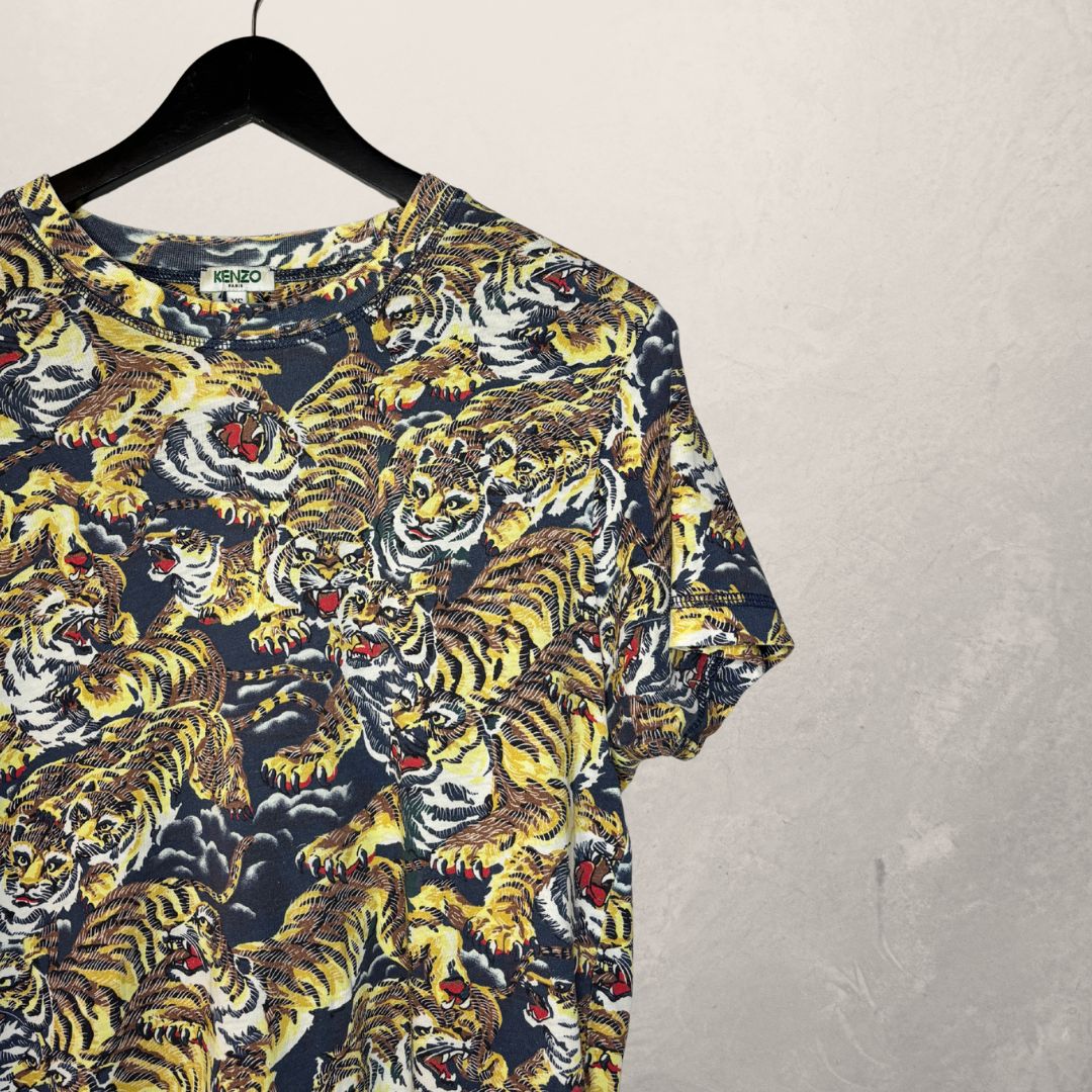 Kenzo grijze tijgers tee XS