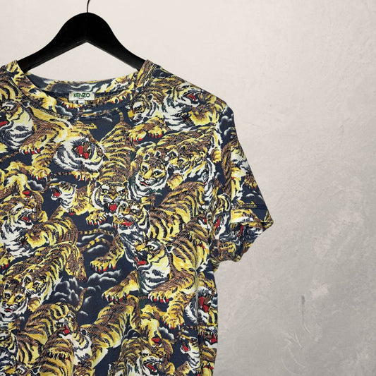 Kenzo grijze tijgers tee XS