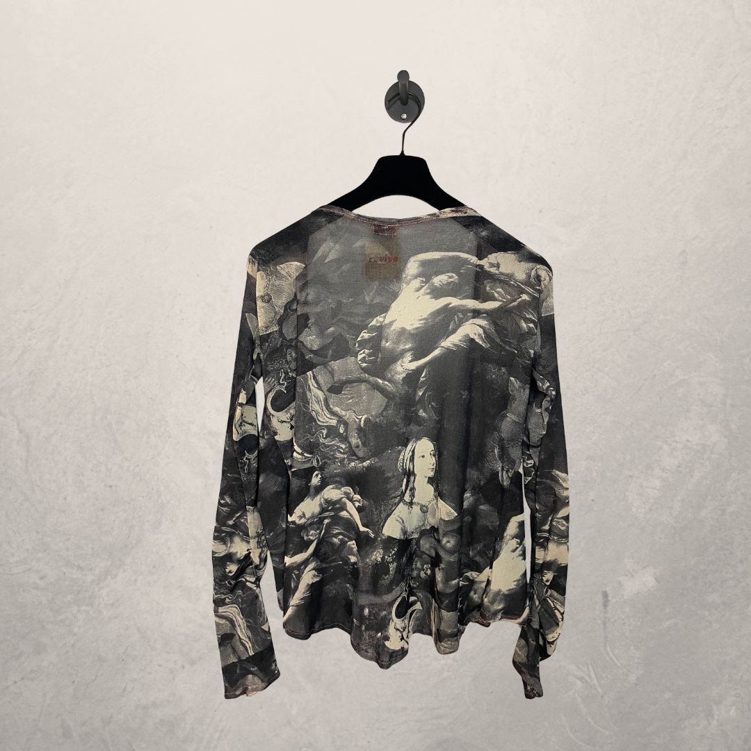 Kharma grey painting mesh ls cardigan OS