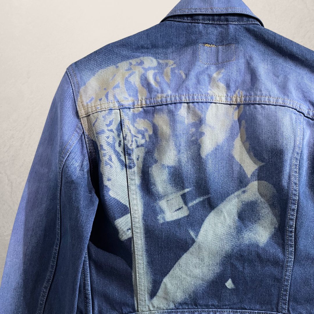 "Kiss" Levis bleach blue denim jacket M -by @TheRealClubIndigo