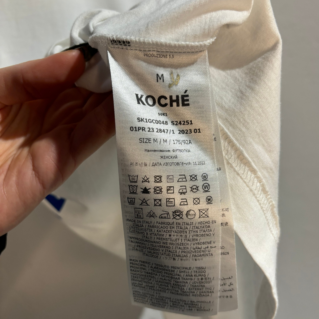 Koché wit blauw logo t-shirt M