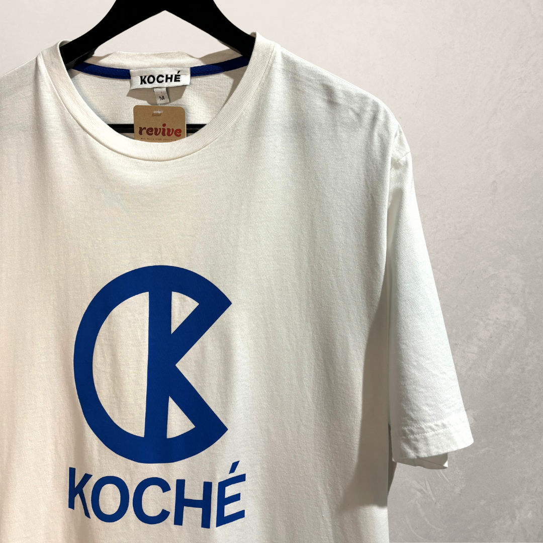 Koché wit blauw logo t-shirt M