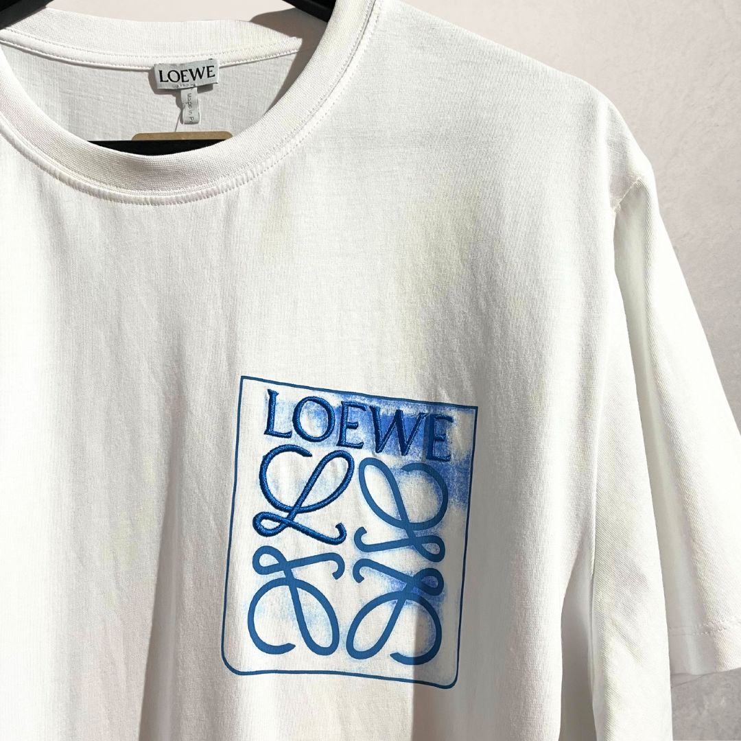 LOEWE white/blue anagram pocket logo t-shirt L