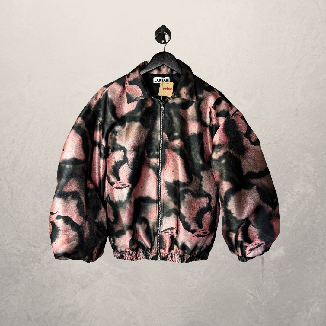 Laagam pink and black bomber jacket XS
